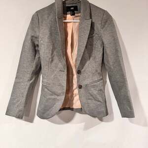 H&M Gray Fitted Single Button Business Blazer